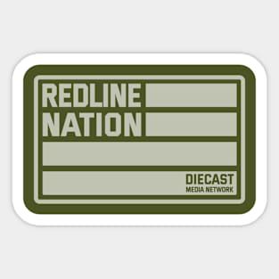 Redline Nation - Staff Car U.S. Army (White on Army Green) Sticker